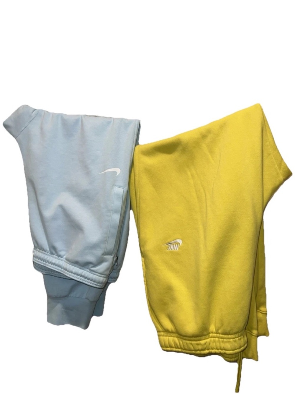 2 Pair Of Nike Big & Tall Sweats 3XL - 1 Cotton Yellow - 1 Dri Fit Blue